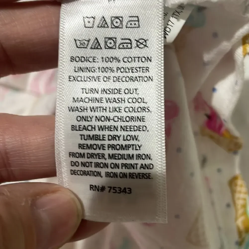 Tommy Bahama 6 unicorn ice cream cone braided tank dress lined worn once euc
